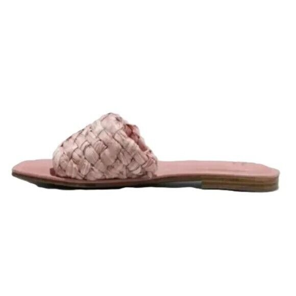 A New Day Womens 7 1/2 7.5 Pink Nicolette Memory Foam Raffia Strap Slide Sandals - Picture 2 of 6